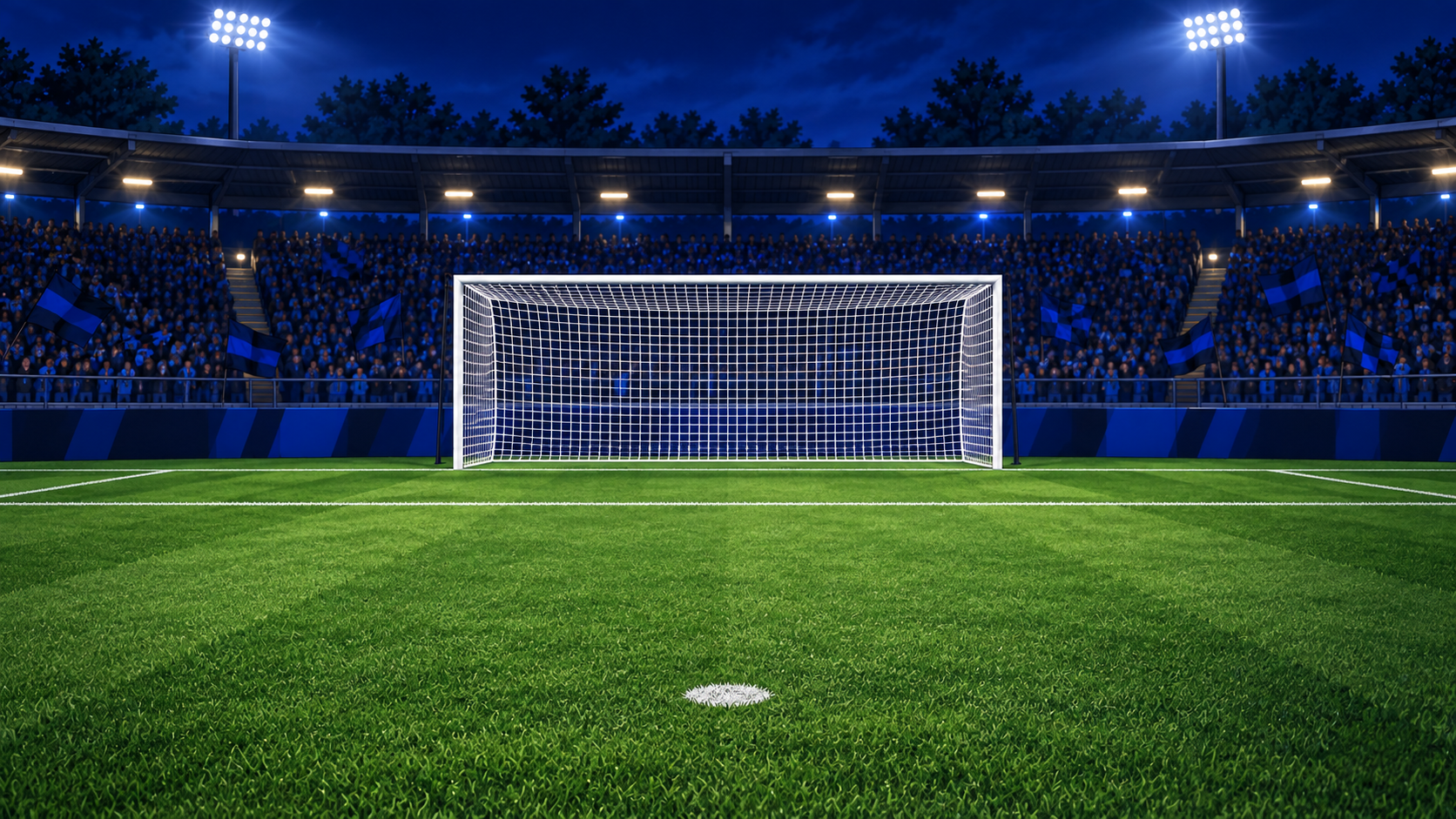 Illustrated Carron Huskies penalty shootout stadium