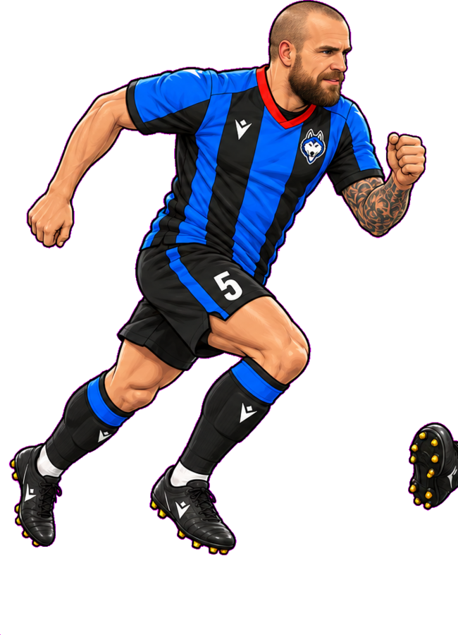 Illustrated Carron Huskies player running