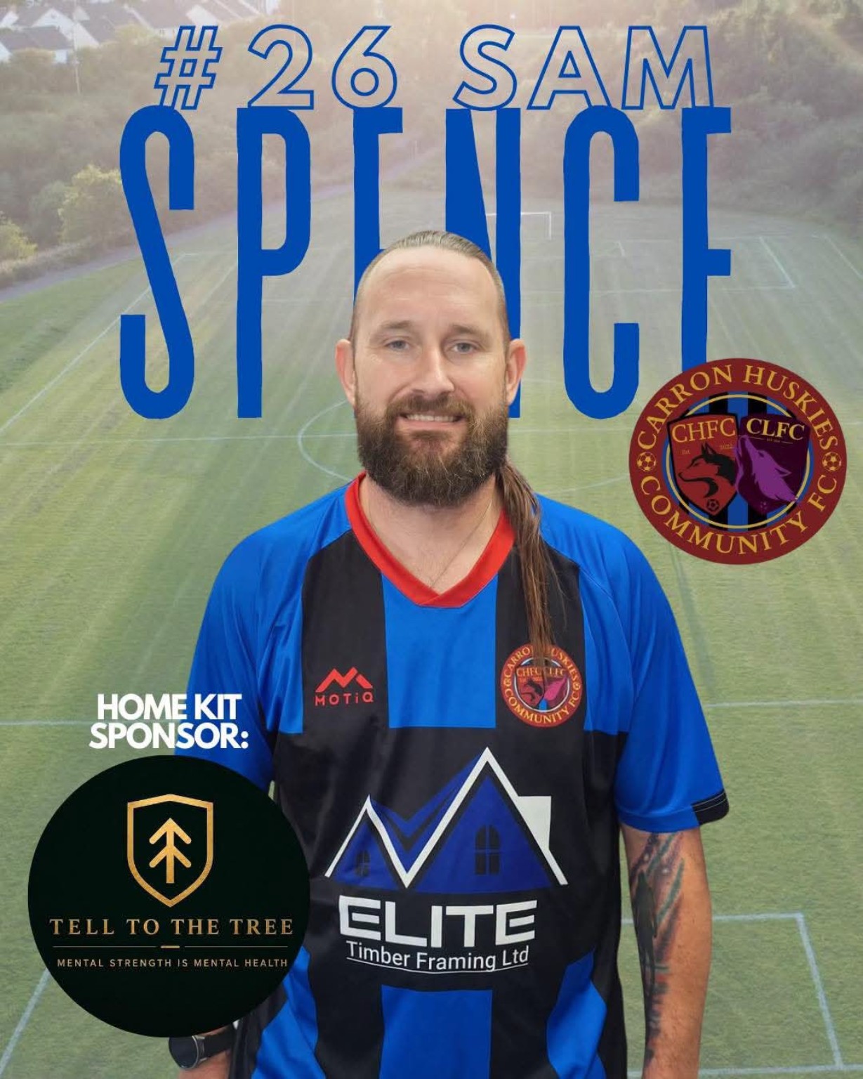 Sam Spence number 26 player sponsorship graphic