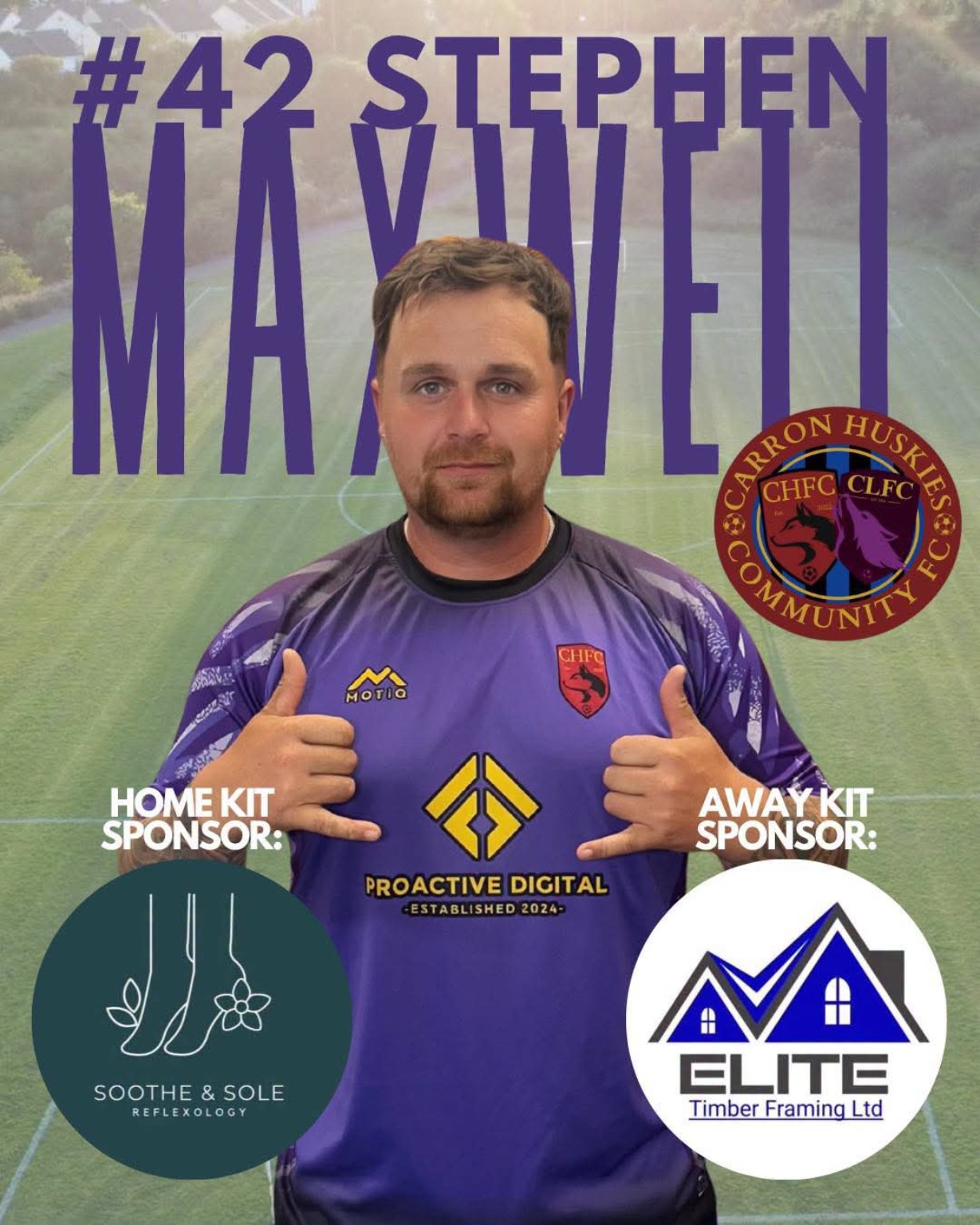 Stephen Maxwell number 42 player sponsorship graphic